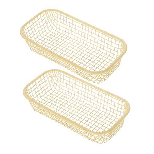 PRETYZOOM Pcs Makeup Storage Basket Metal Wire Basket for Kitchen Pantry Organization Decorative Metal Mesh