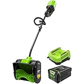 Greenworks 80V 12-Inch Electric Cordless Snow Shovel, 20ft Throwing Distance, 6" Deep Clearing, Snow Thrower Blower Removal Tool for Patio/Driveway/Winter Storm, 2.0Ah Battery&Charger Included