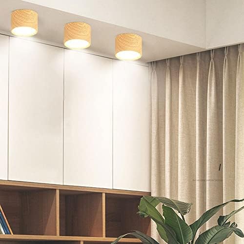 Modern 12W LED Ceiling Spotlight - Mounted Downlight & Picture Light, Mini Accent Lighting for Hallway, Corridor, Gallery, Wood - 4000K Bright White