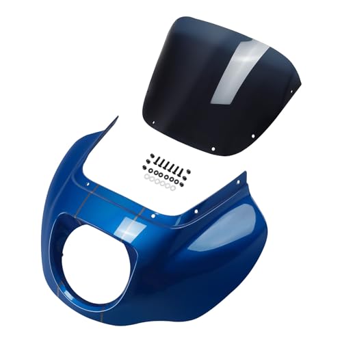 Image of Front Headlight Quarter Fairing Windshield Fit For Harley Low Rider FXLR S FXLRS 2018-2025 Street Bob FXBB FXBBS 2018-2025 Softail Standard FXST 2020-2024 Electric Blue