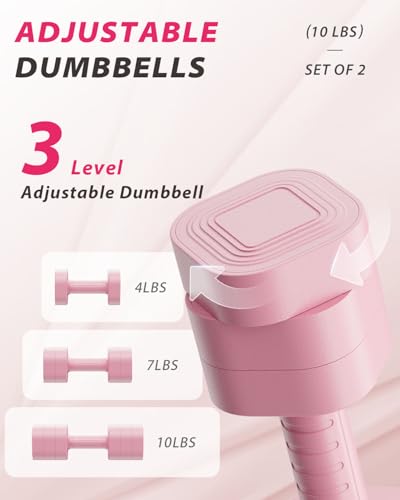 Image of Ragebby Adjustable Dumbbell Set of 2, Weights for Men and Women at Home, Anti-slip Handle, 3 in 1 Free Weights Dumbbells Set, 2lb /3lb /5lb /10lb /15lb /20lb for Pilates, Yoga, Strength Training