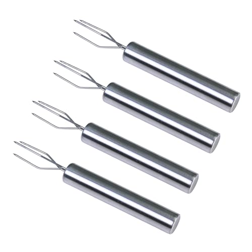 4 Stück Pellkartoffelgabel, Kartoffelgabel aus Edelstahl, Pellkartoffelhalter mit Schutzhülle, Fleischgabel für Rouladenspieße, Meeresfrüchte und...