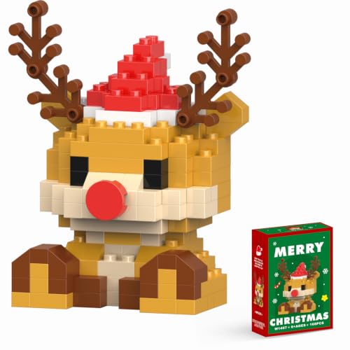 Image of Christmas Reindeer Building Micro Blocks Set Compatible with Lego Christmas Advent Calendar 2026 Stacking New Toys Holiday Present Box New Year Xmas Gifts for Kids and Adults (Reindeer)