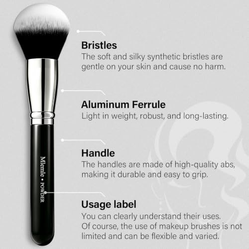 Image of Makeup Brushes Set, Mlemle Professional 25 Pcs Makeup Kit, Include Foundation Powder Blush Concealers Eye shadows 21 Pcs Makeup Brushes and 2 Powder Puff, 2 Makeup Sponge(B01-Black)