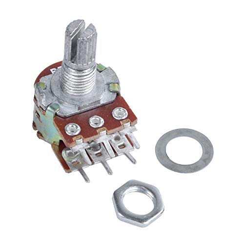 Kqcibz 1 pcs silver metal B50K 50K ohm 6-pin dual trim potentiometer 3.8 * 2.8 * 1.7cm