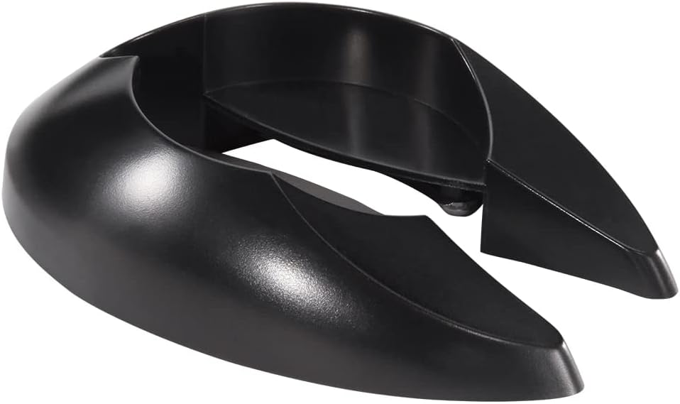 Close-up of the Oster drip-stop ring, a polished stainless steel band with a black interior.