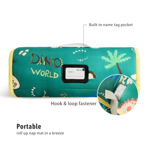 Image of MORAIS Toddler Nap Mat with Pillow and Blanket, 52 inch x 20 inch Lightweight and Soft Nap Mat for Preschool, Daycare, Travel Sleeping Bags