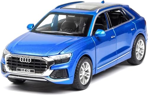 Image of Invite 1:32 Diecast Audi Q8 Alloy Metal Car Scale Model Pullback with Sound Light Mini Auto Toy car for Kids Best Gifts Toys for Kids Boys(1:32 Audi Q8 - Blue)