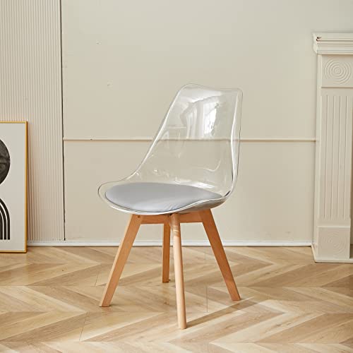 GrandCA HOME Transparente Sillas de Comedor Tapizadas en Tela,Nordicas Sillas Pack 4 para Cocina Comedor Dormitorio (Pack 4,...