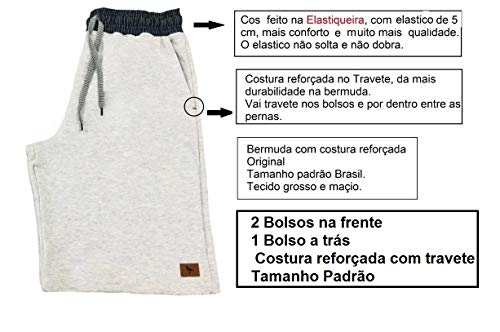 Kit 3 Bermudas moletom (Preto, Cinza, Grafite, GG)