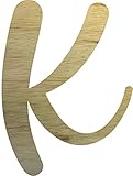 Wooden Letter 5' Blank K Cursive CASKING Cream Font