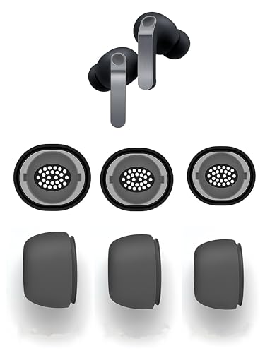 Wiki VALLEY Silicone Ear Tips for Samsung Galaxy Buds 4 Pro (2026)& Galaxy Buds 3 Pro(2024) 3 Pairs Replacement Eartips with Dust Shield S/M/L Fits Charging Case-Black