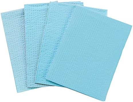 TIDI Choice Bibs/Towels, Blue 13" x 18" (Pack of 500) - Waffle Embossed - 2-Ply Tissue - Poly Back Dental Bib to Prevent Leak Through - Dental Consumables (917463)