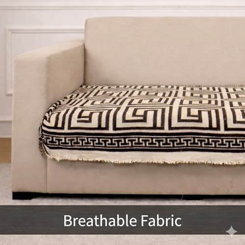 Image of STITCHNEST Premium Woven Sofa Cover 2 Seater | Modern Geometric Sofa Protector | Soft Fabric Sofa Sheet | Durable Living Room Furniture Cover