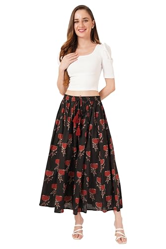 Image of COTLAND Fashions Jaipuri Cotton Printed Flared Palazzo Pants for Women