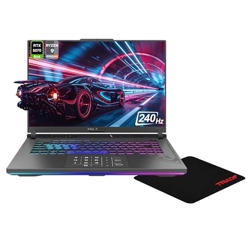 Image of ASUS ROG Strix G16 Gaming Laptop, AMD Ryzen 9 9955HX, 64 GB DDR5 RAM, (2TB+4TB) PCIe SSD, 16 inch WUXGA(1920x1200) 165 Hz, NVIDIA G-Force RTX 5070, Backlit Chiclet Keyboard, W11 Home, Gray+Traix Mousepad