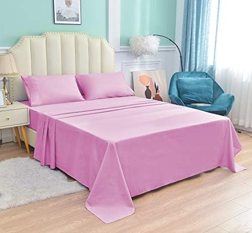 JÁCLER Twin 3 Piece Sheet Set- Microfiber Bedding - Bed Sheets - Extra Soft - Easy Fit - Breathable & Cooling Sheets - Comfy, Wrinkle, Fade - Stain Resistant– Light Pink