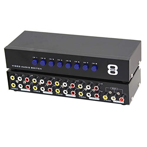 Buy 1 get 1 Iseebiz Audio Video RCA Switch, 8 in 1 Out 8-Way AV Switch, Composite Video L/R Audio Selector, Metal Housing RCA Switcher for STB DVD DVR Analog TV Game Consoles Projector Home Speaker in Education
