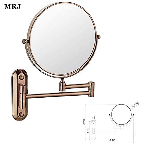 Miroir pivotant de vanité grossissant double face avec bras extensible chromé