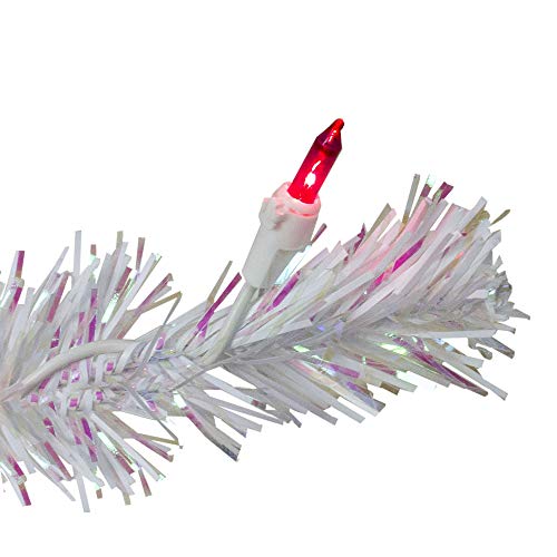 2' Pre-Lit White Pine Slim Artificial Christmas Tree - Pink Lights #TOP4