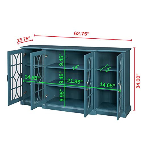 Tungtra Wooden Tv Stand Storage Buffet Cabinet, Sideboard With Adjustable Shelves, Console Table For Dining Living Room Cupboard, (63Inches Tv Stand) #TOP2
