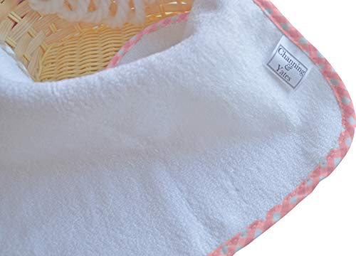 Image of Channing & Yates Premium Boutique Baby Washcloths - (6-Pack) Organic Plush Washcloths 2X Thick & Soft - Helps Eczema - Adult Face Washcloths - (Pink on White)