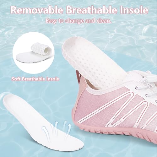Image of Hike Barefoot Water Shoes for Women Men Footwear, Quick Dry Wide Toe Box Pro Beach Swim Athletic Sports Shoes, Non-Slip Lightweight Aqua Shoe for Pool Hiking Walking Kayaking Diving Surfing