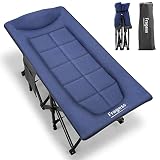Fragess Camping Cot for Adult, 28" Wide Sleeping Cot, Folding Cot with Thick Cushion and Pillow Supp
