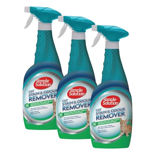 Simple Solution Cat Stain and Odour Remover, Enzymatic Cleaner with Pro-Bacteria Cleaning Power - 750ml (Pack of 3) option