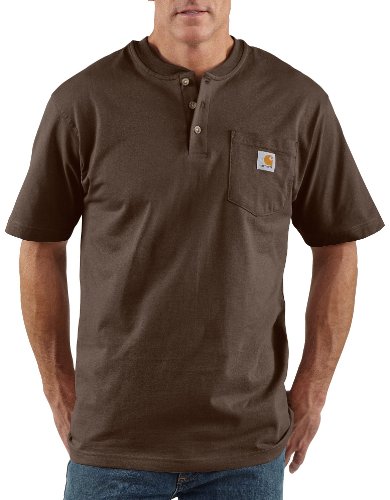 Carhartt Men's Workwear Pocket Short Sleeve Henley Midweight Jersey Original Fit