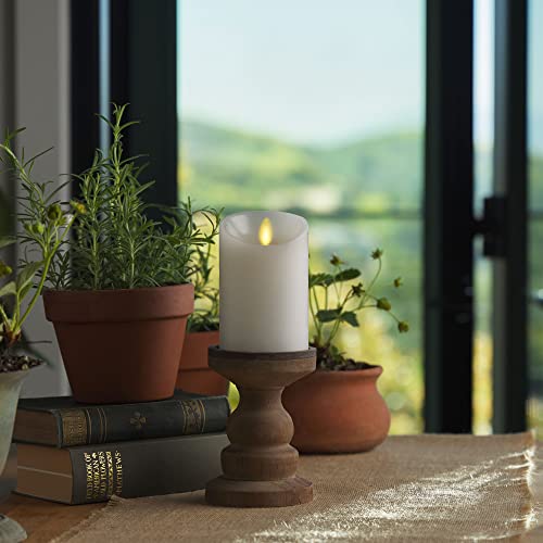 Luminara Klassische Säule 7,6 cm B x 10,2 cm H weiß ohne Duft – Ansicht 2
