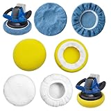 6 Stück Polierhauben Set, 220mm-250mm Lammwoll-Polierhauben, Weiche Mikrofaser Polierhaube, Winkelschleifer Polierhaub für Auto, Autoscheinwerfer, Korkböden usw