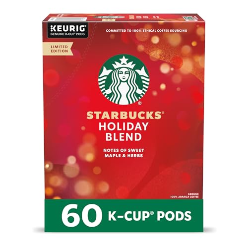 Starbucks K-Cup Coffee Capsules, Medium Roasted Coffee for Keurig Brewers, Party Mix, 100% Arabica, Limited Edition Party Coffee, 6 Boxes (60 Capsules Total)