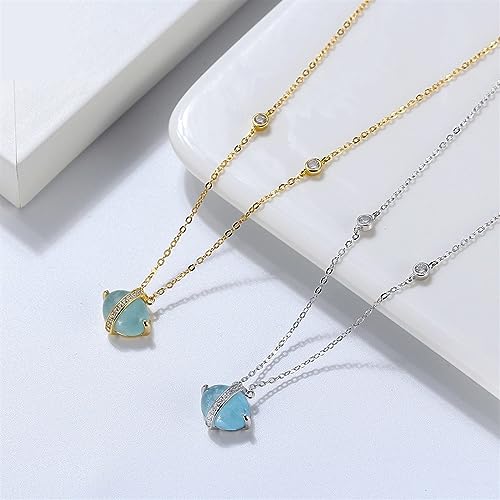 Collier en aigue-marine naturelle et argent 925, un bijou d'exception pour femme