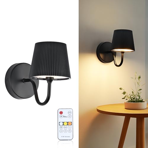 LuminexDesigns LED Wandleuchte Innen, Wiederaufladbar mit 2.4G Fernbedienung & Touch Dimmbar, Magnetisch Abnehmbar, 5200mAh Akku, Kabellos für Schlafzimmer Wohnzimmer Flur Treppe