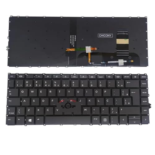�p�� PT-BR �u���W�� �X�y�C���� �t�����X�� AZERTY �o�b�N���C�g�t���L�[�{�[�h HP EliteBook 840 745 G7 G8 ZBook Firefly 14 L87608-001 �L�[�{�[�h�p(PT-BR Backlit)