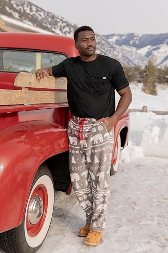 Lazy One Pajama Sets For Men, Short Sleeve Cotton Blend Pajama Shirt and Fleece Pants with Fun Prints, Comfy Pajamas For Men3