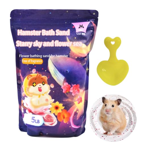 MUYG Hamster Bath Sand,5LB Dust Free Hamsters Bathing Sand Natural Petals Scented Desert Sand or Potty Litter Sand for Chinchilla Guinea Pigs Gerbil Mice Small Animals