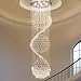 CRYSTOP Crystal Chandelier Modern Spectacular LED Spiral Sphere Rain Drop K9 Ceiling Light Fixture for Living Room Hotel Hallway Foyer Entry Way Romantic Deco 20 Inch X Height 71 Inch