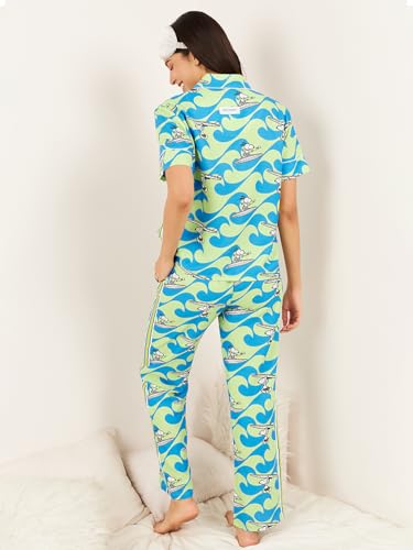 Pyjama femme vert taille 44 ensemble nuit manches longues Sweet Dreams