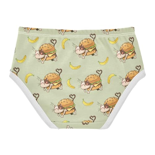 Little Girl Underwear Toddler Panties Kids Undies Cat Hamburger Soft Cotton Briefs 2T-8Y2