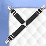 Bed Sheet Holder Straps, 4 PCS Adjustable Triangle Sheet Fasteners with Heavy Duty Grippers Clips to...