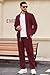 COOFANDY Men Casual Sweatsuits 2 Piece Jogging Suits Sets Fashion Athletic Running Track Suit Wine Red Large