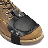 YHTIMIOX Motorcycle Boot Shift Protector 1Pcs 3D Skull PU Leather Shifter An-tiskid Riding Shoe Protective Pad Suitable for All Kinds of Boots Shoes