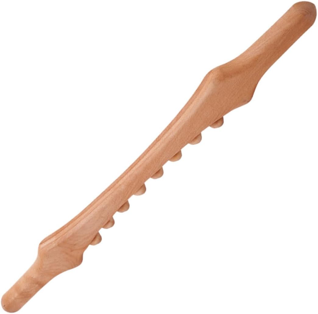 Wooden Massage Stick for Full Body Relaxation 8-Ball Acupressure Gua Tool Yoga Massage Rod for Home Use Carbonized Material for Stress Relief