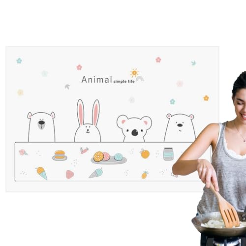 Kitchen Oil Proof Sticker | Waterproof Stove Wallpaper Backsplash Tile Decals,Heat Resistant, Kitchen Protection, Peel and Stick Decal for Shelves Walls