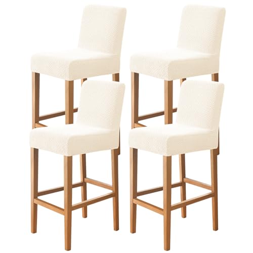 Image of FUANGUI Bar Stool Covers Set of 4, Stretch Bar Stool Seat Covers