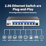 8 Ports Ethernet Switch, 8X2.5G RJ45 Ports and 1X10G SFP Port, 60Gbps Switching Capacity, Ideal for 2.5GB NAS, 4K Video, Gaming PC, 2.5GB Server, 2.5GB WiFi AP,2.5GB PCIe Adapter 2.5GB Gigabit - Image 3