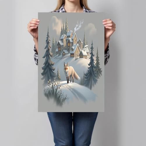 Affiches Murale Brun Clair Pour Chambre Salon GDJSMIN Renard Décoration 70x100