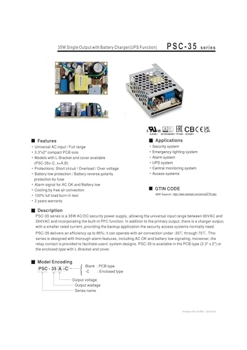 Alimentation 35 W à sortie unique PSC-35B haute performance - 3